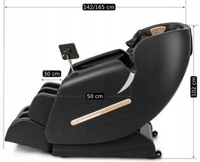 Masážne kreslo GALACTICO  čierne, ekokoža, anglické menu