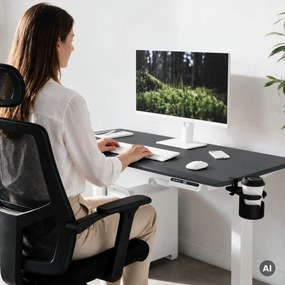 Elektrický stôl s nastaviteľnou výškou ergonomický bielo-antracitový,1400x700 mm: ARIA