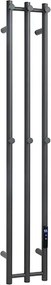 Bemeta Design Elektrický sušiak uterákov PILLAR 3, 1180 mm, tyč, 91W, nerez, čierna - 704153110