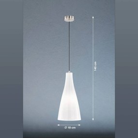 Závesná lampa Zeal, nikel matný/ opál, Ø 18 cm