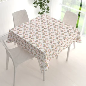 Biante Detský bavlnený štvorcový obrus Sandra SA-562 Spiace jednorožce medzi hviezdičkami na bielom 110x110 cm