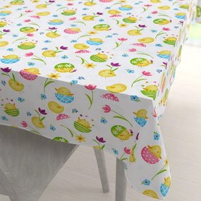 Biante Bavlnený obdĺžnikový obrus Sandra SA-074 Žlté kuriatka 120x140 cm