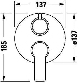 Duravit DC5210008010 - Sprchová batéria pre podomietkovú inštaláciu D-CODE lesklý chróm