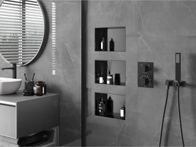 Mexen X-Wall-NR, polica na zapustenie bez príruby 30 x 20 cm, grafitová matná - 19E1302010