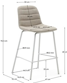 Béžové barové stoličky v súprave 2 ks 92,5 cm Zunilda – Kave Home