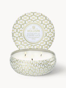 Ručne vyrobená trojknôtová vonná sviečka Maison Blanc (Eucalyptus, Cardamom, Sage & Hinoki Bark)