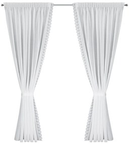 EUROFIRANY ZÁCLONA NA PÁSKE SUZAN, SADA 2KS 140X270 CM BIELA
