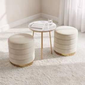 Taburetka LUNA krémová