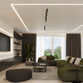 Bodové svietidlo Ring, 1x olivové kovové tienidlo, (možnosť polohovania)