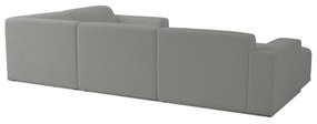 Sivá rohová pohovka z textílie buklé (do "U") Roxy – Scandic
