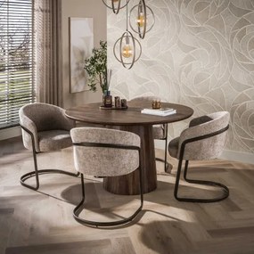 Jedálenský stôl okrúhly 55-95 Central Ø130cm Drevo Acacia  - Komfort-nábytok