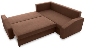 Rohová rozkladacia sedacia súprava GRANDE PLUS - color mikro Pravá Hnedá