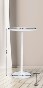 Barový stôl okrúhly DS25199, biely / rám biely - v108 x Ø60 cm