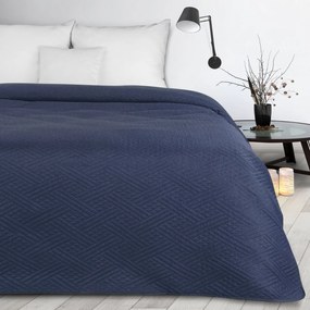 SADA PREHOZ NA POSTEĽ + OBLIEČKA NA VANKÚŠ BONI4 200X220 CM, 2 KS 40X40 CM TMAVOMODRÁ