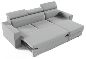 Rohová rozkladacia sedacia súprava ADELA Tmavo sivá I Pravá