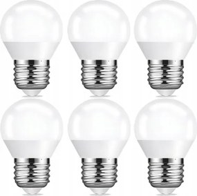 Sada 6x LED žiarovka E27 8W 700lm 4000k g45 guľatá - neutrálna biela