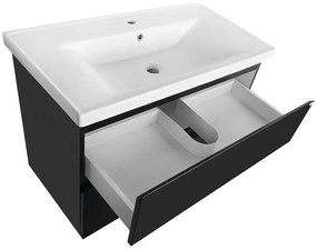 Aqualine Aqualine, ALTAIR umývadlová skrinka 86,5x60x45cm, čierna matná, AI690