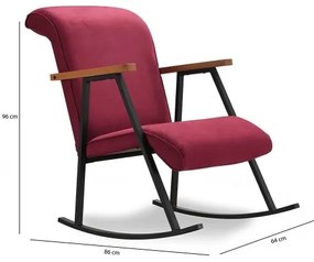 Hojdacie kreslo LUNI červené