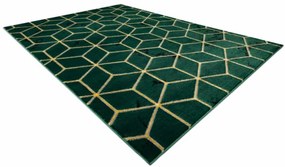 Koberec EMERALD exkluzívny 1014 glamour, styl kocka fľaškovo zelený / zlatý