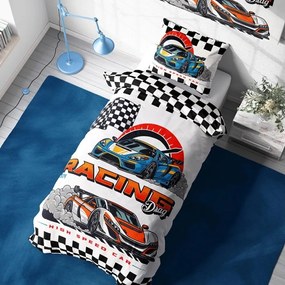 Bavlnené posteľné obliečky Pretekárske autá - motív Drag Racing - 100% bavlna Renforcé - 70x90 cm + 140x200 cm