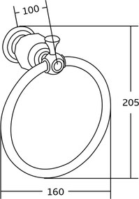Mexen príslušenstvo, ESTELA držiak na uteráky Ring, čierny, 7011532-70