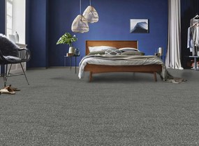 Lano, Metrážny koberec Bloom 850, na mieru, šíře 4m,5m, šedá, ab (mriežka), chodba / predsieň