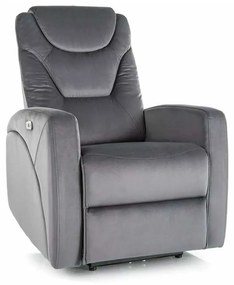Polohovacie kreslo Kronos Velvet, sivá