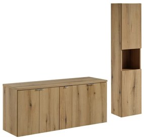 Kúpeľňová zostava Nova Oak II so skrinkami 140 cm dub evoke