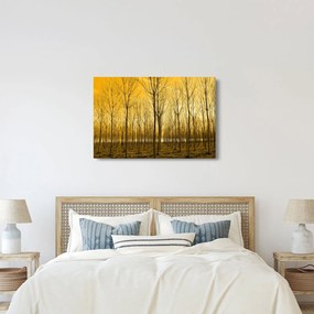Obraz lesa pri západe slnka (90x60 cm)