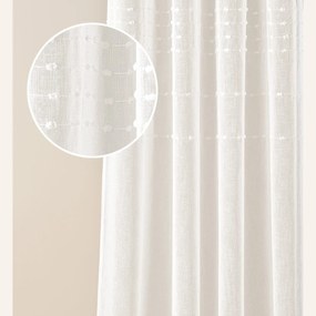 Moderná krémová záclona Marisa so striebornými priechodkami 300 x 250 cm