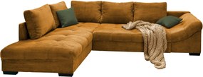 XXXLutz ROHOVÁ SEDAČKA, textil, koňaková P & B - Sedačky - 002310006720