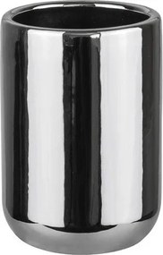 Keramický téglik na zubné kefky v striebornej farbe Lotus – Mette Ditmer Denmark