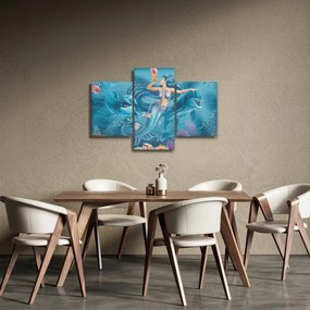 Obraz - Morská víla s delfínmi (90x60 cm)