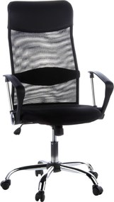 XXXLutz OTOČNÁ STOLIČKA, vzhľad kože, sieťovina, čierna, chrómová MID.YOU - Online Only kancelárie - 001918005801