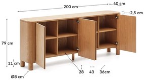 Komoda v dekore jaseňa v prírodnej farbe 200x79x40 cm Salaya – Kave Home