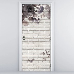 Fototapeta na dvere - Múr s kyticou (95x205cm)