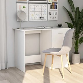 Písací stôl, biely 100x50x76 cm, drevotrieska