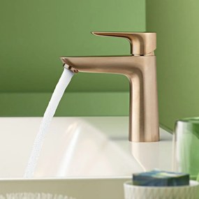 HANSGROHE Talis E páková umývadlová batéria bez odtokovej súpravy, výška výtoku 104 mm, kartáčovaný bronz, 71712140