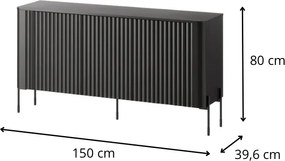Komoda Vera 150 cm čierna