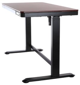 Výškovo nastaviteľný stôl OfficeTech 2, 120 x 60 cm, čierna / mahagon