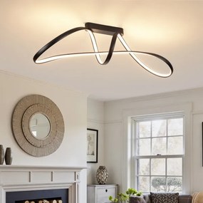 Brilagi-LED Stmievateľný prisadený luster TWISTER LED/60W/230V 3000-6000K čierny s diaľkovým ovládaním