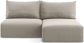 Taupe zamatová rozkladacia/s úložným priestorom rohová pohovka (pravý roh/s leňoškou) Kalena – Makamii