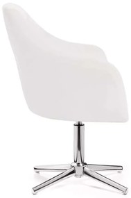 LuxuryForm DESIGN Kreslo ANDORA na striebornom kríži - biele