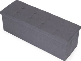 ModernHome Prešívaný úložný box puf 111x38 cm - tmavosivá ModernHome