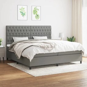 Boxspring posteľ s matracom tmavosivá 200x200 cm látka 3142042