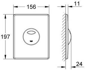 GROHE 38862000 - splachovacie tlačidlo SKATE 156 × 197 mm lesklý chróm