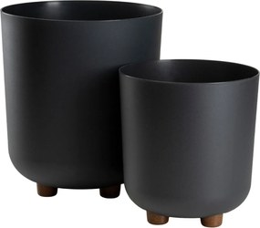 PLASTOVÝ KVETINÁČ TERRA 19,5X21 CM ANTRACITOVÁ