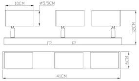 Globo 57911-3M - Bodové svietidlo ROBBY 3xGU10/35W/230V čierna/mosadz