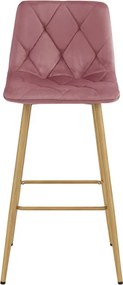 Barová stolička NADO zamatová, tmavoružová / hnedá