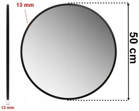 Nástenné zrkadlo Sander 50 cm čierne